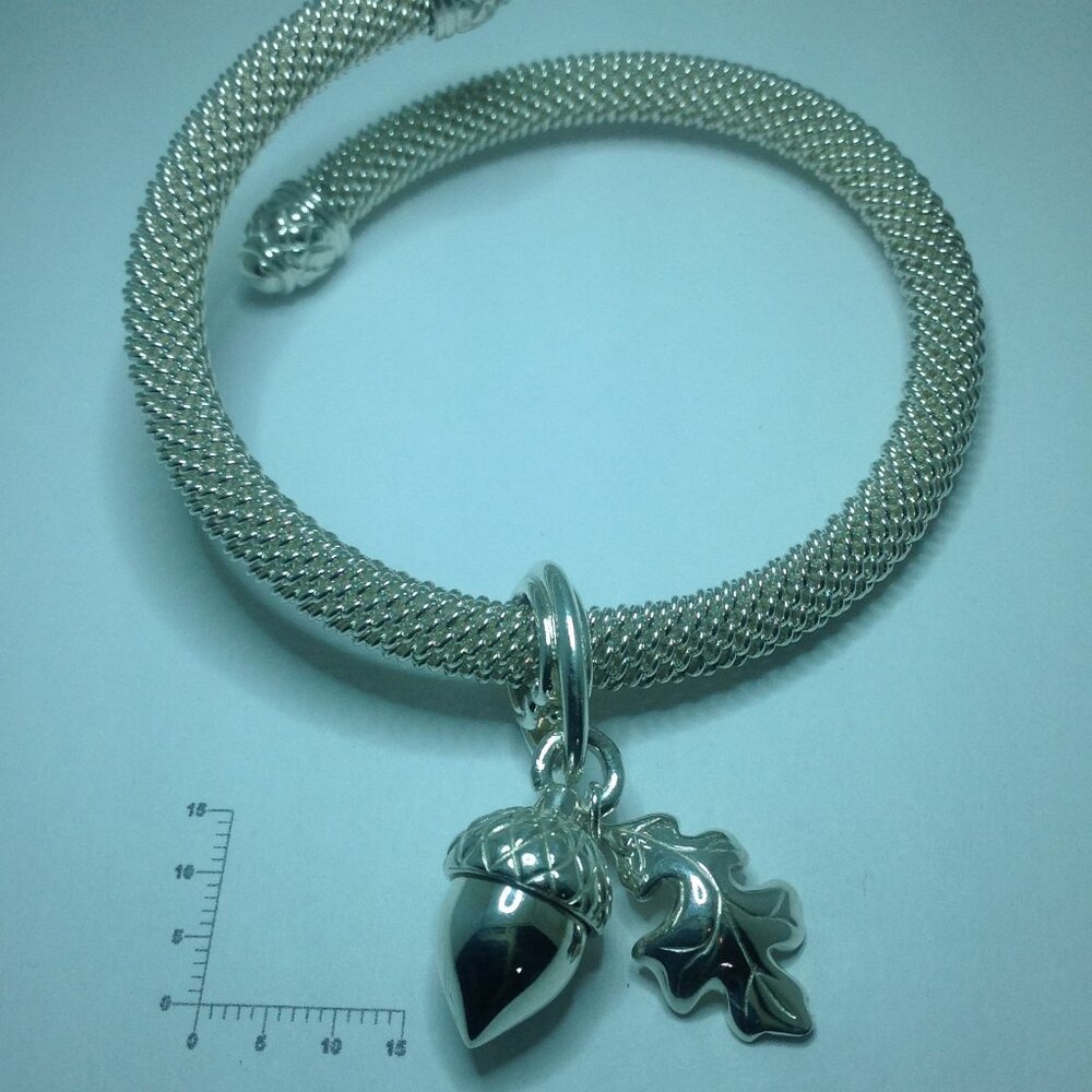 Silver Mesh Chain Bangle - Picture 5 of 6